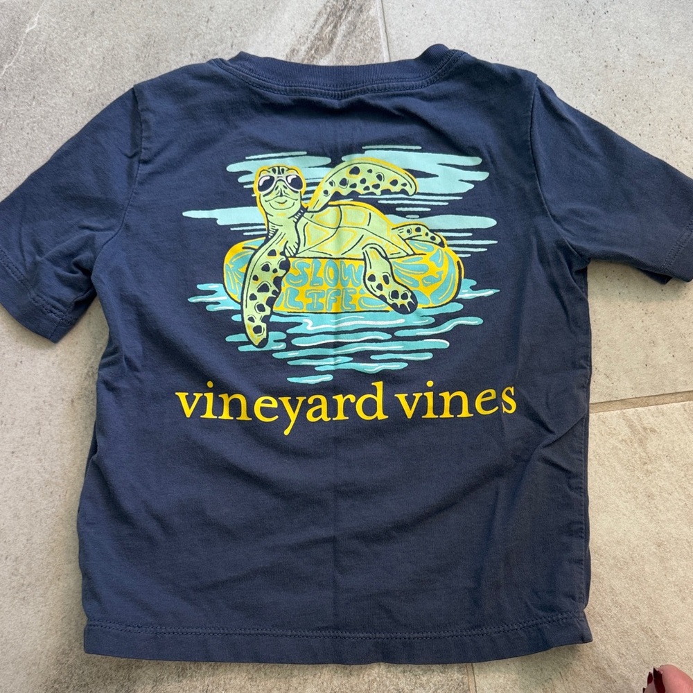 Vineyard Vines Kids Navy Blue Slow Life Turtle Tee